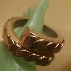 Gold tone and silver tone bracelet cuff